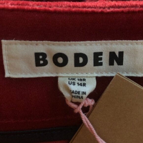 NWT Boden red liquorice velvet a-line midi skirt - Picture 7 of 7